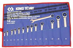 ключі комбіновані з трищіткою (в комплекті по 14 шт.)  12114MRN (KING TONY, Тайвань)